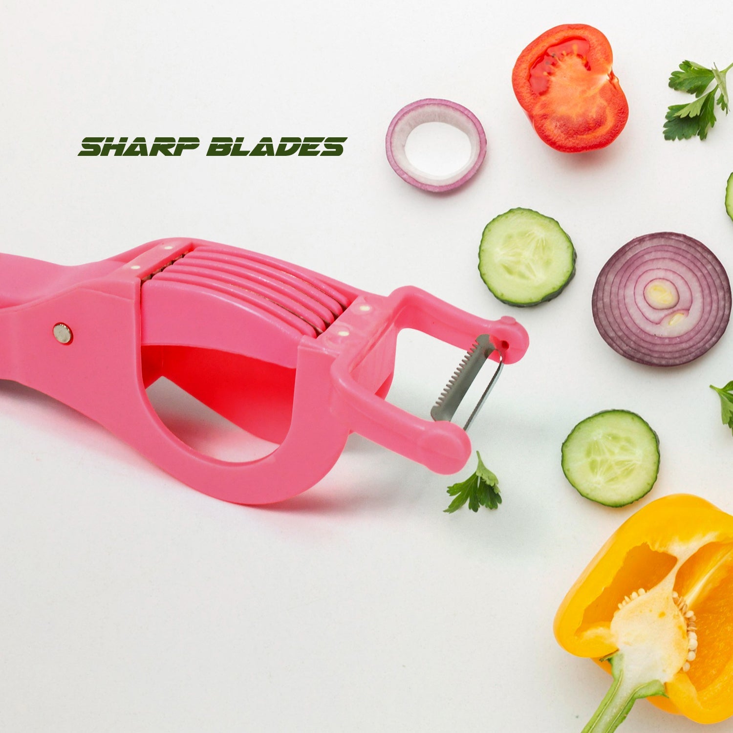 Plastic 2 in 1 Vegetable & Fruit Multi Cutter 5 Blade Vegetable Cutter with Peeler (1 Pc / Multicolor) Plastic 2 in 1 Vegetable & Fruit Multi Cutter 5 Blade Vegetable Cutter with Peeler (1 Pc / Multicolor)